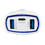 شارژر فندکی 20 وات سه پورت PD/QC3 مدل Q-011 - Image 3