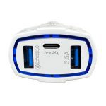 شارژر فندکی 20 وات سه پورت PD/QC3 مدل Q-011 - تصویر 3