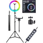 رینگ لایت آر جی بی مدل MJ56 RGB به همراه پایه - Image 4